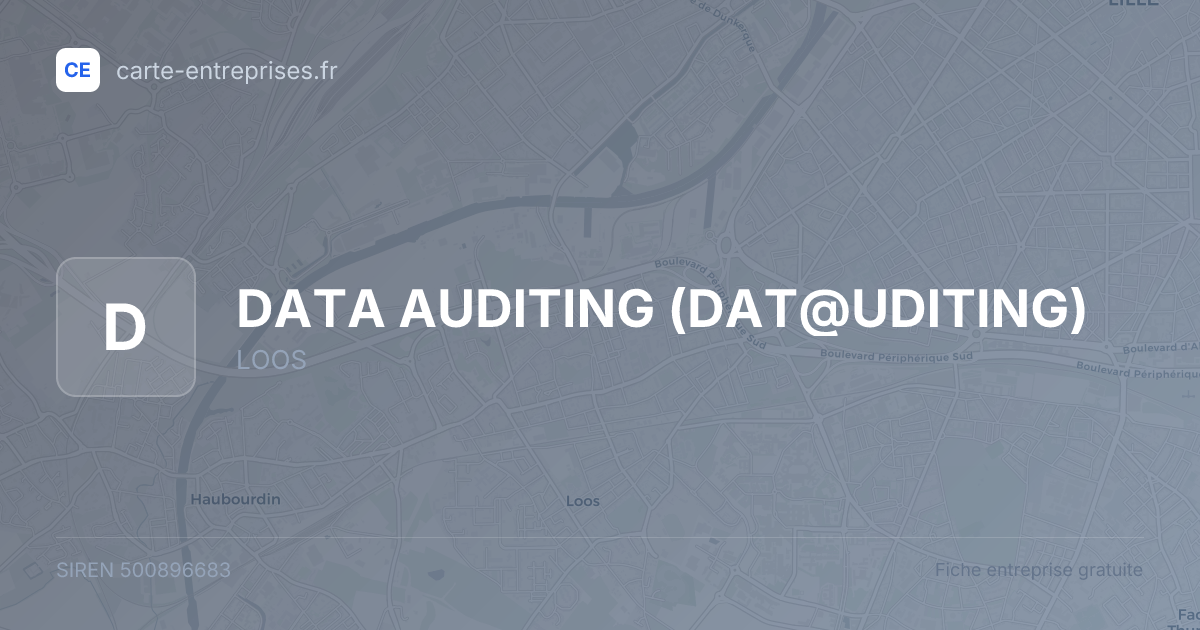 DATA AUDITING (DAT@UDITING) — 500896683 — fiche entreprise