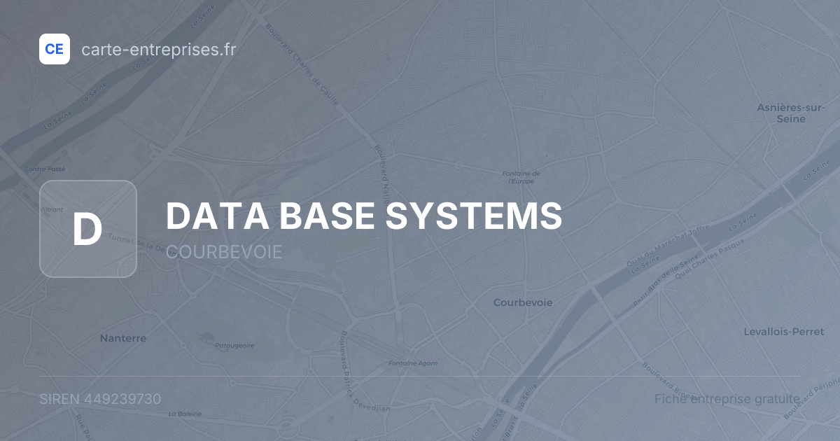 DATA BASE SYSTEMS — 449239730 — fiche entreprise