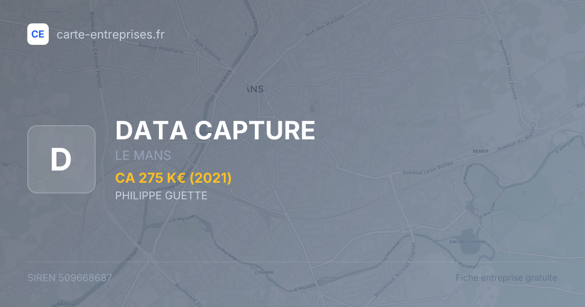 DATA CAPTURE — 509668687 — fiche entreprise