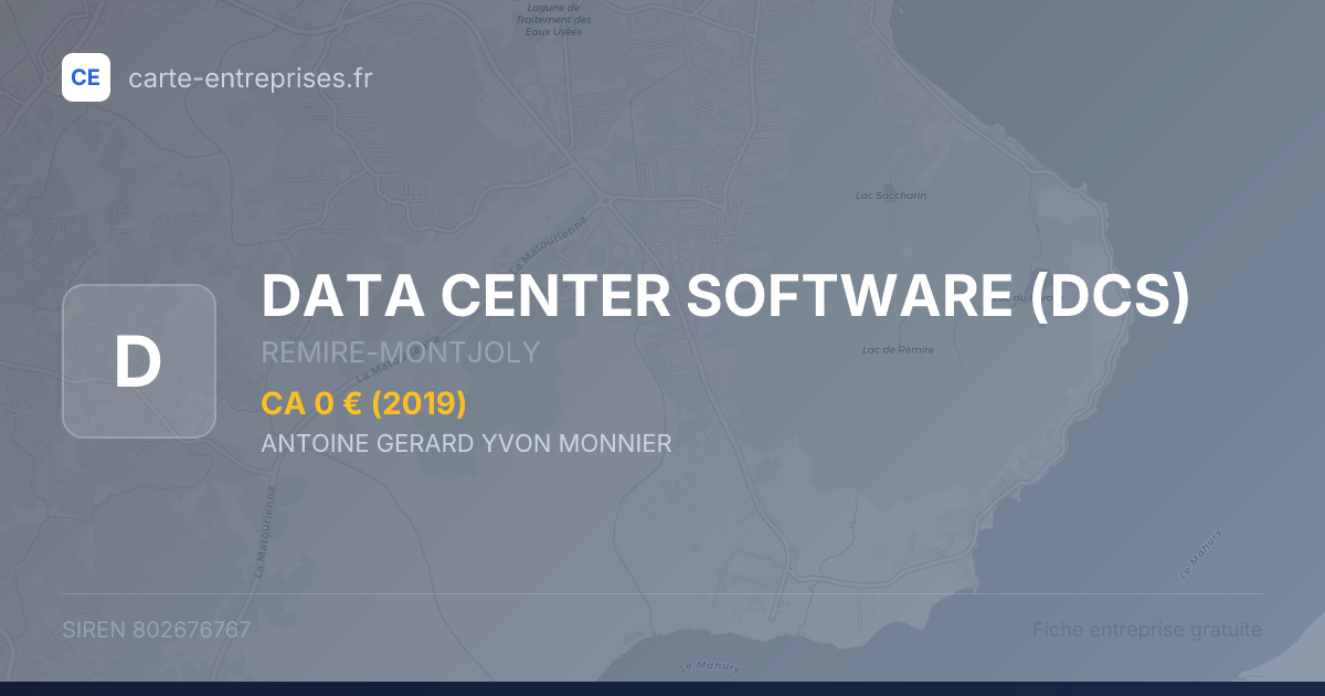 DATA CENTER SOFTWARE (DCS) — 802676767 — fiche entreprise