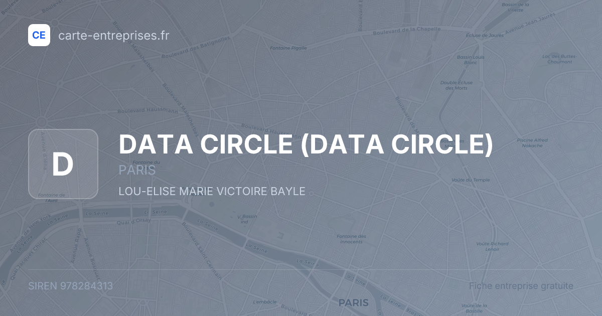 DATA CIRCLE — 978284313 — fiche entreprise