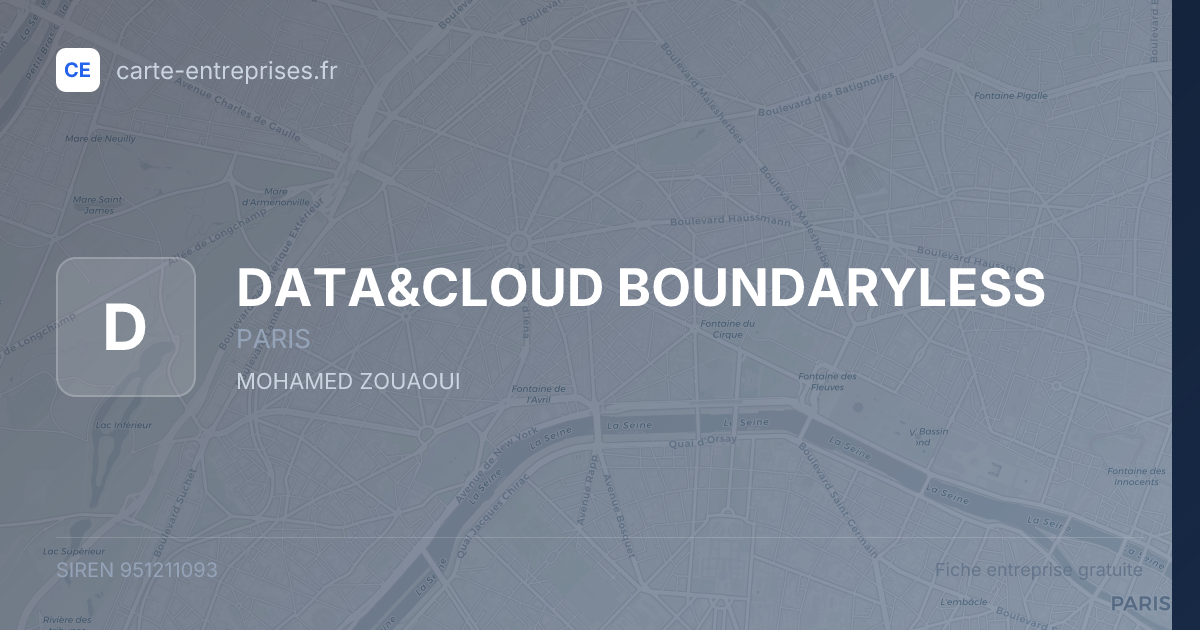 DATA&CLOUD BOUNDARYLESS — 951211093 — fiche entreprise