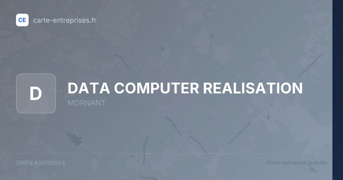 DATA COMPUTER REALISATION — 430166504 — fiche entreprise