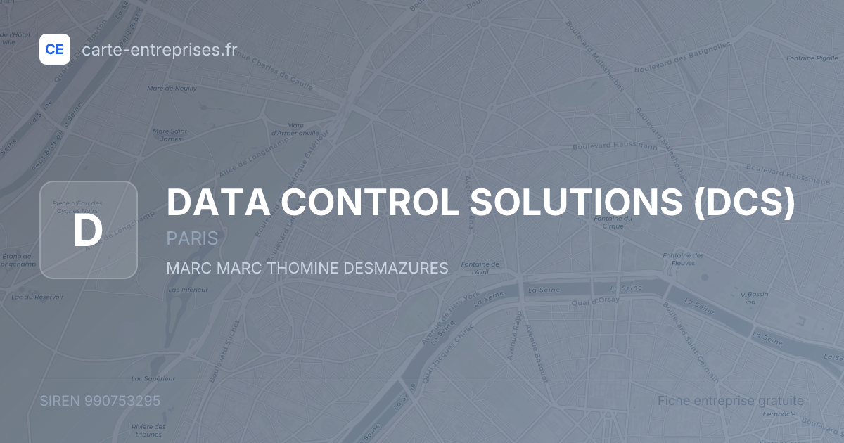 DATA CONTROL SOLUTIONS (DCS) — 990753295 — fiche entreprise