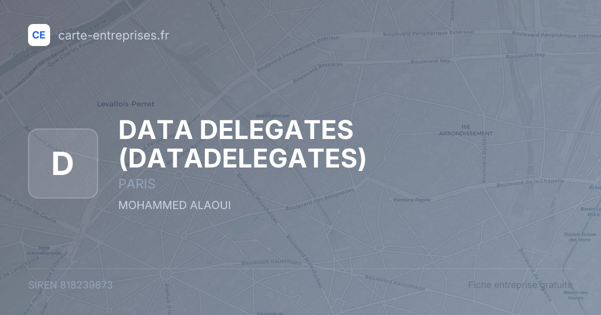 DATA DELEGATES (DATADELEGATES) — 818239873 — fiche entreprise