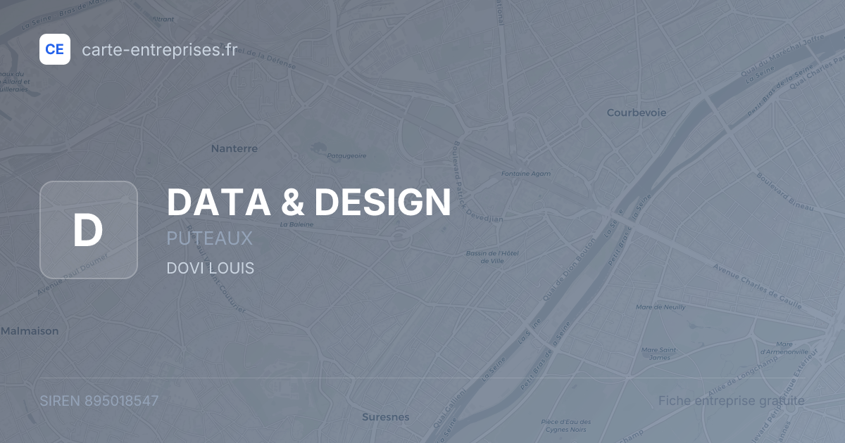 DATA & DESIGN — 895018547 — fiche entreprise