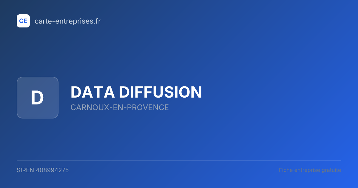 DATA DIFFUSION — 408994275 — fiche entreprise