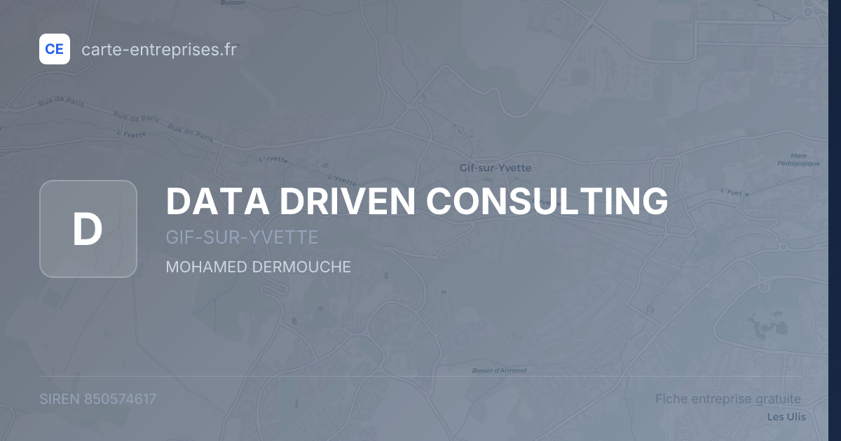 DATA DRIVEN CONSULTING — 850574617 — fiche entreprise