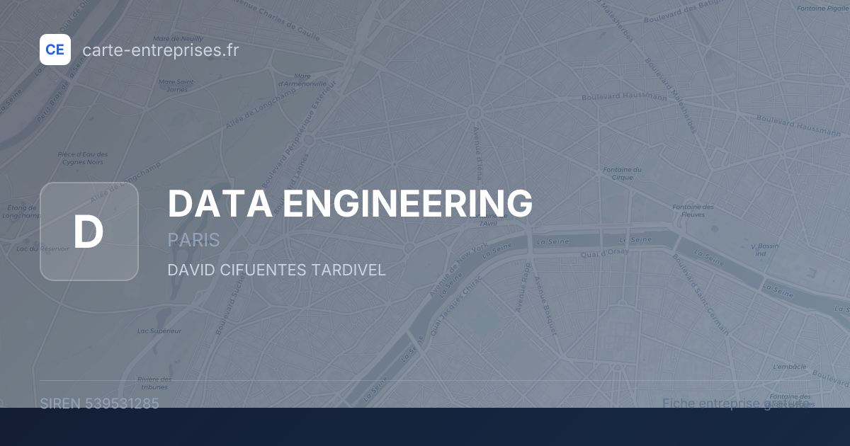 DATA ENGINEERING — 539531285 — fiche entreprise