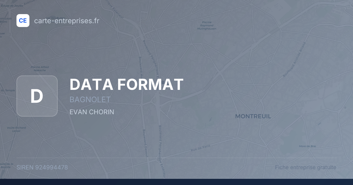 DATA FORMAT — 924994478 — fiche entreprise