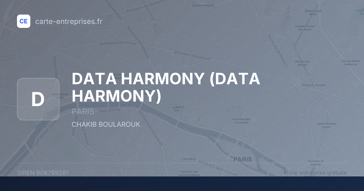 DATA HARMONY — 908799281 — fiche entreprise