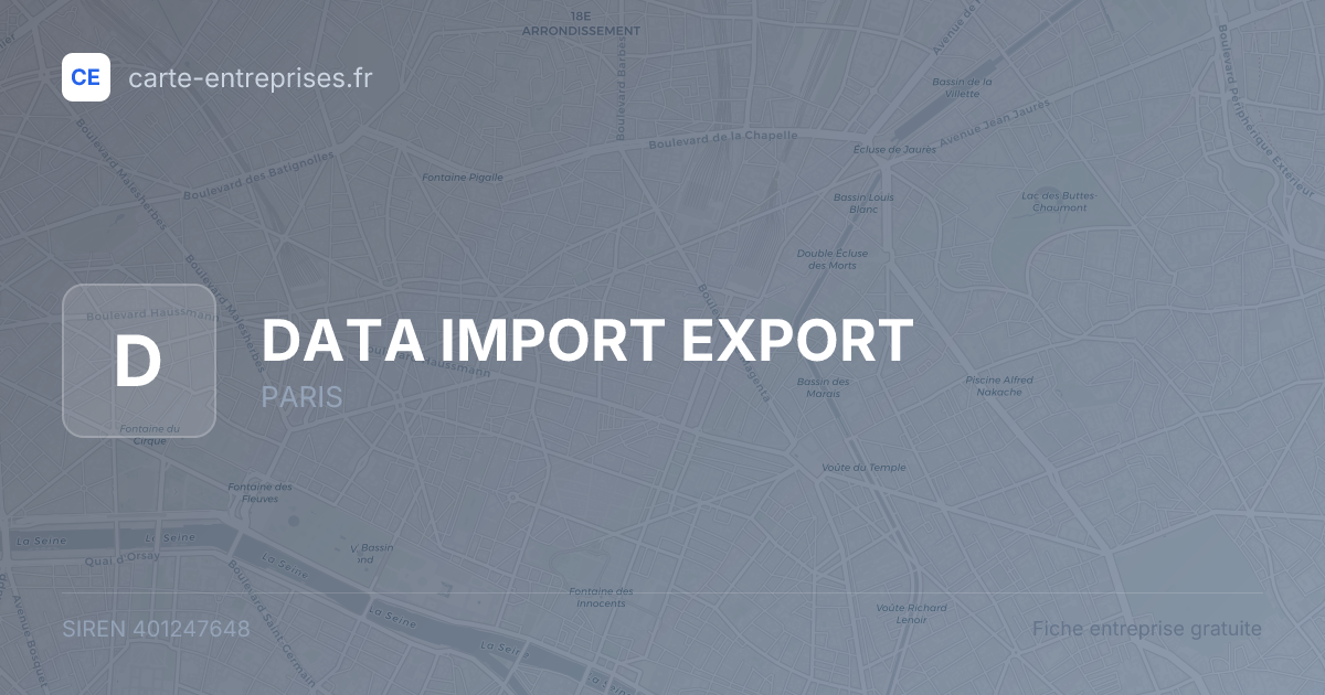DATA IMPORT EXPORT — 401247648 — fiche entreprise