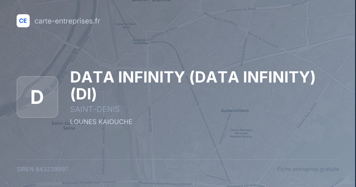 DATA INFINITY (DATA INFINITY) (DI) — 843239997 — fiche entreprise