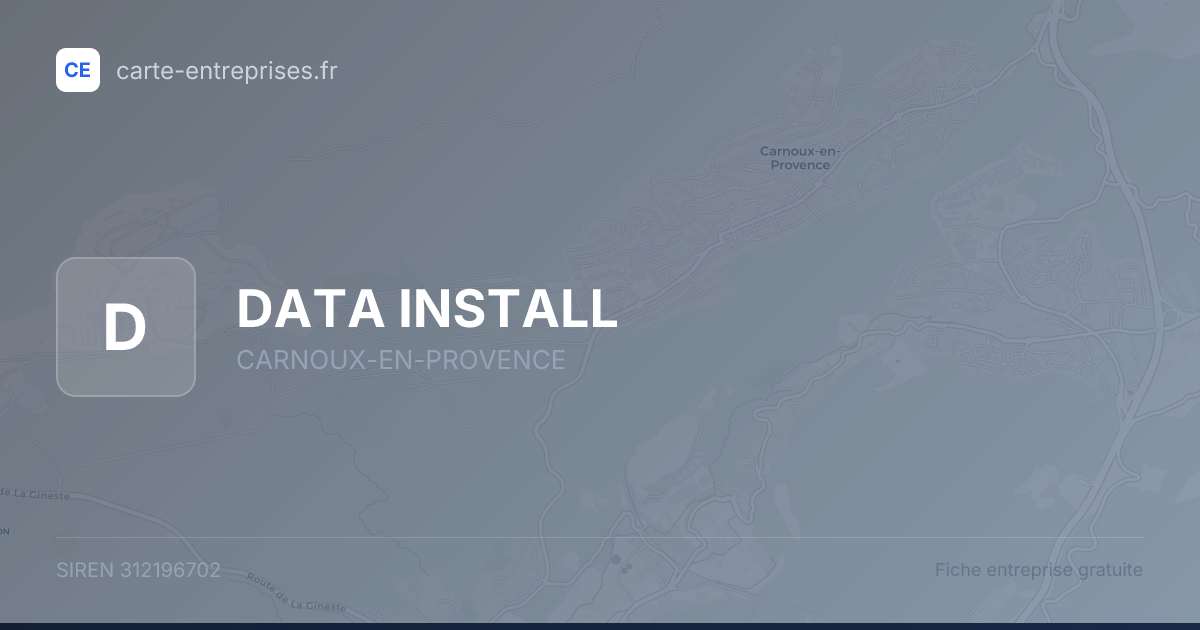 DATA INSTALL — 312196702 — fiche entreprise