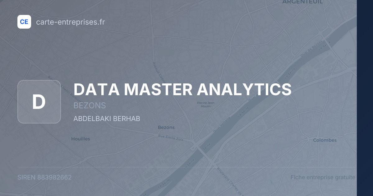 DATA MASTER ANALYTICS — 883982662 — fiche entreprise