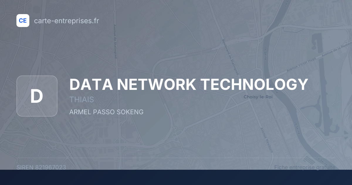 DATA NETWORK TECHNOLOGY — 821967023 — fiche entreprise