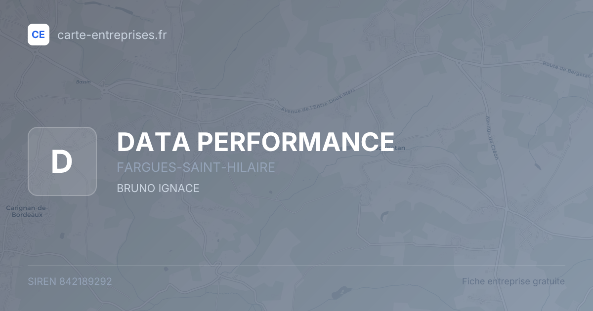 DATA PERFORMANCE — 842189292 — fiche entreprise