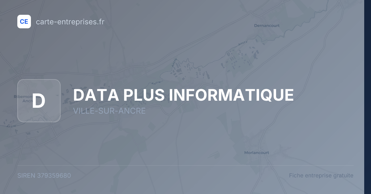 DATA PLUS INFORMATIQUE — 379359680 — fiche entreprise