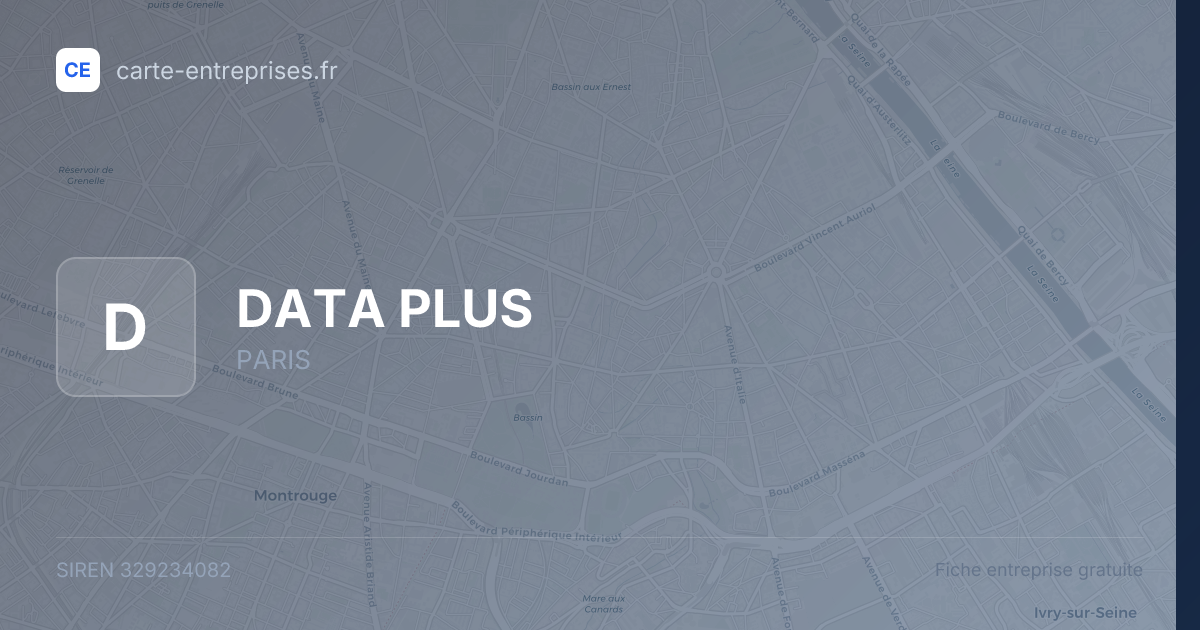 DATA PLUS — 329234082 — fiche entreprise