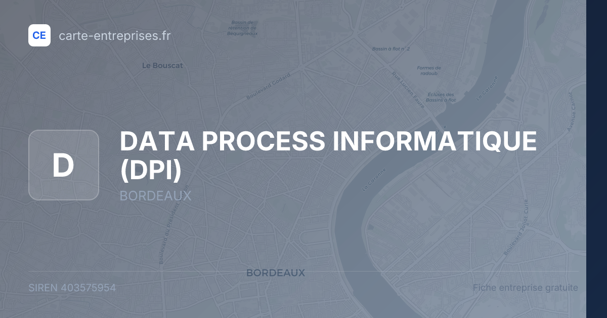 DATA PROCESS INFORMATIQUE (DPI) — 403575954 — fiche entreprise