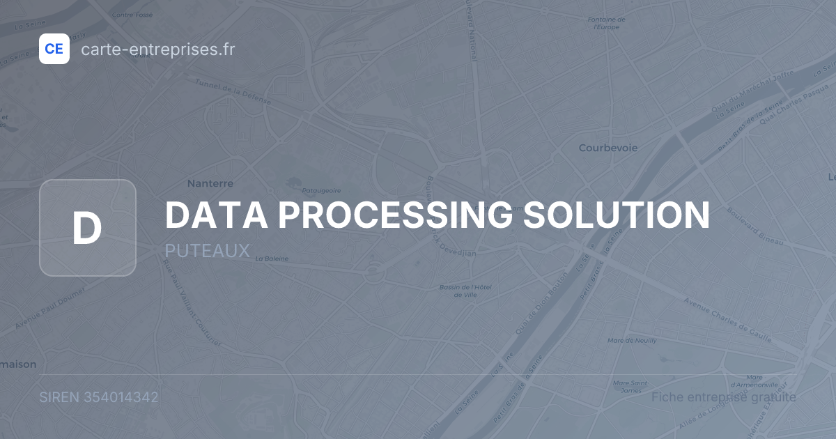 DATA PROCESSING SOLUTION — 354014342 — fiche entreprise