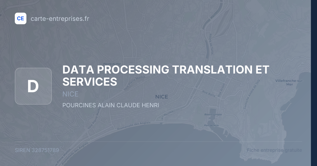 DATA PROCESSING TRANSLATION ET SERVICES — 328751789 — fiche entreprise
