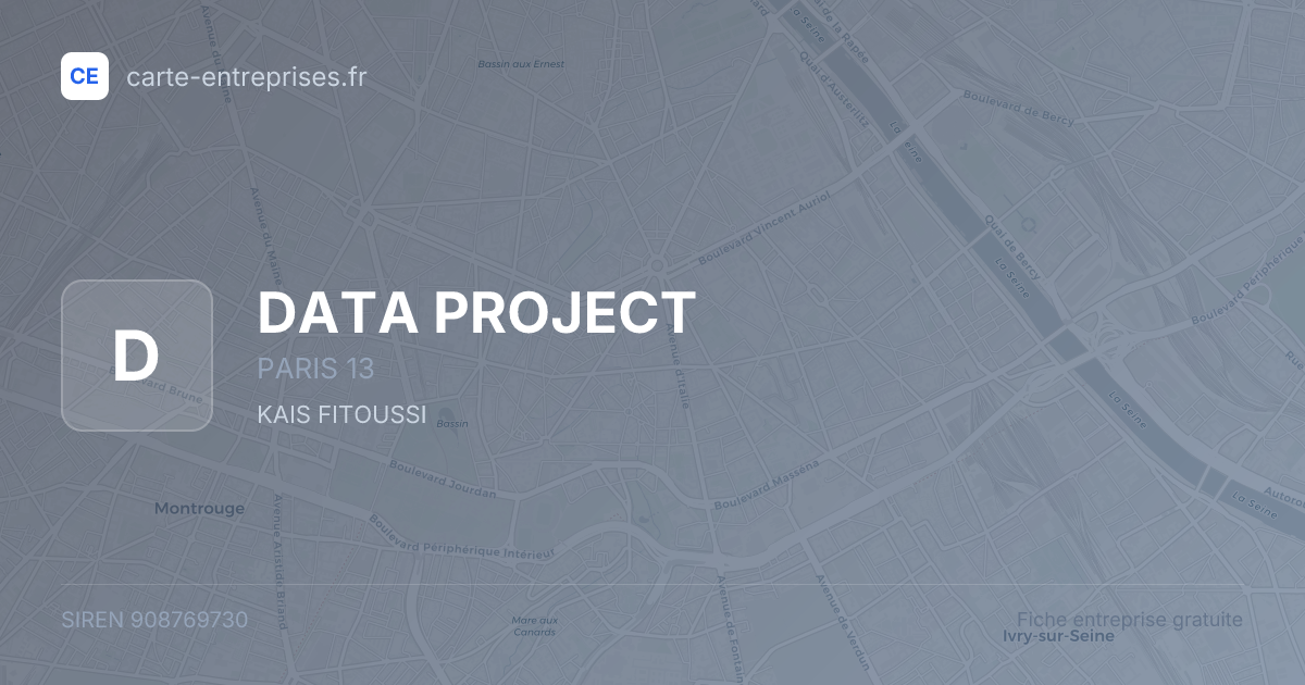 DATA PROJECT — 908769730 — fiche entreprise