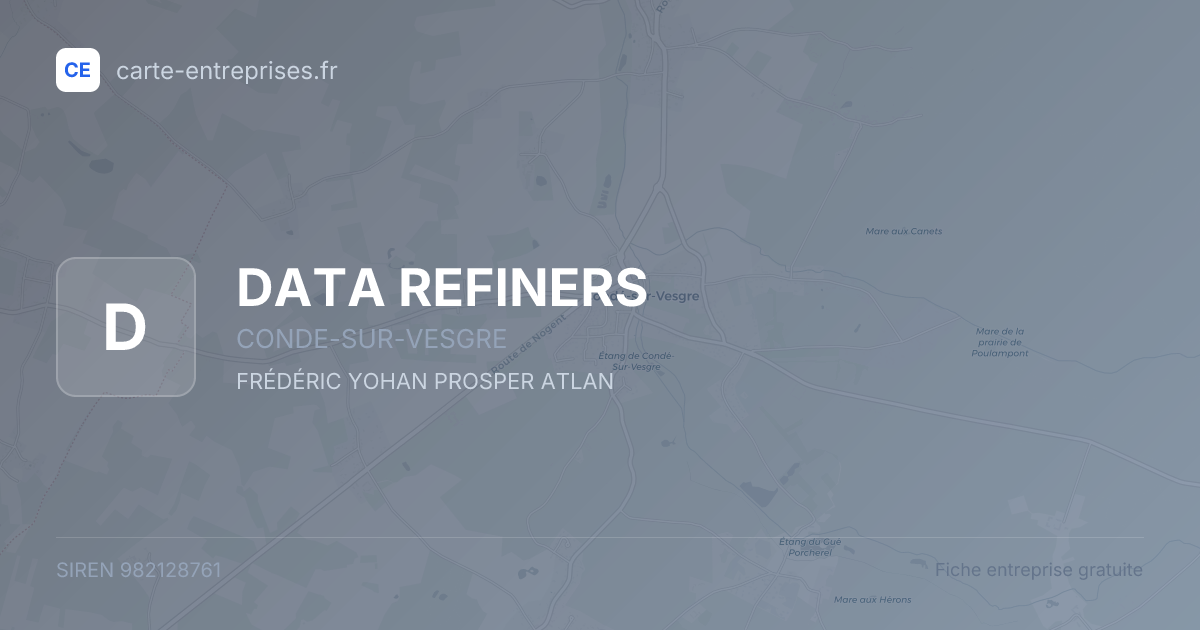 DATA REFINERS — 982128761 — fiche entreprise
