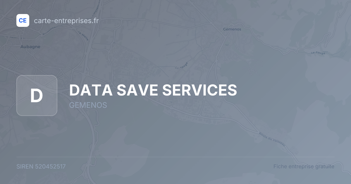 DATA SAVE SERVICES — 520452517 — fiche entreprise