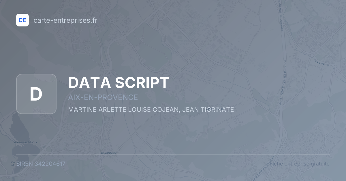 DATA SCRIPT — 342204617 — fiche entreprise