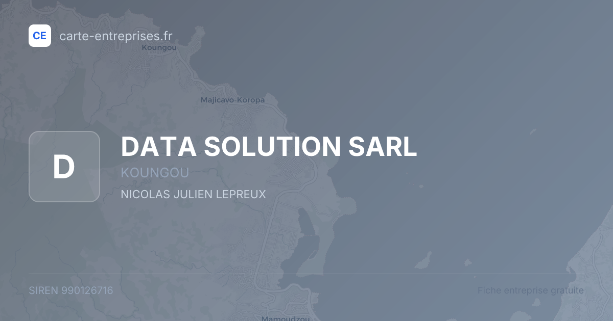 DATA SOLUTION SARL — 990126716 — fiche entreprise