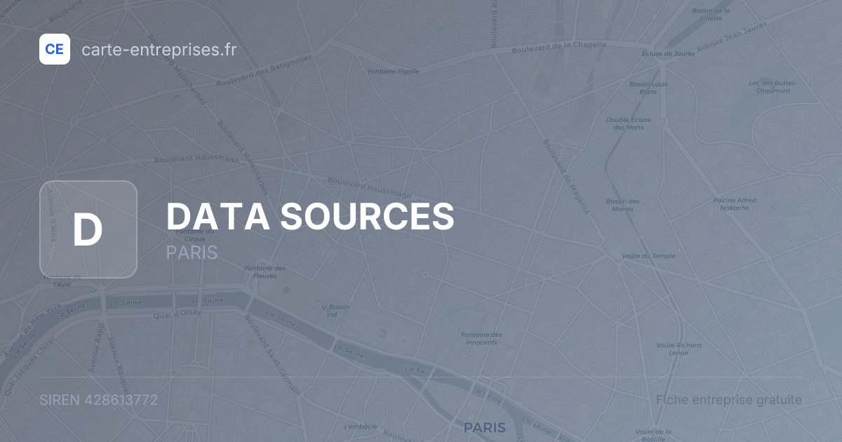 DATA SOURCES — 428613772 — fiche entreprise