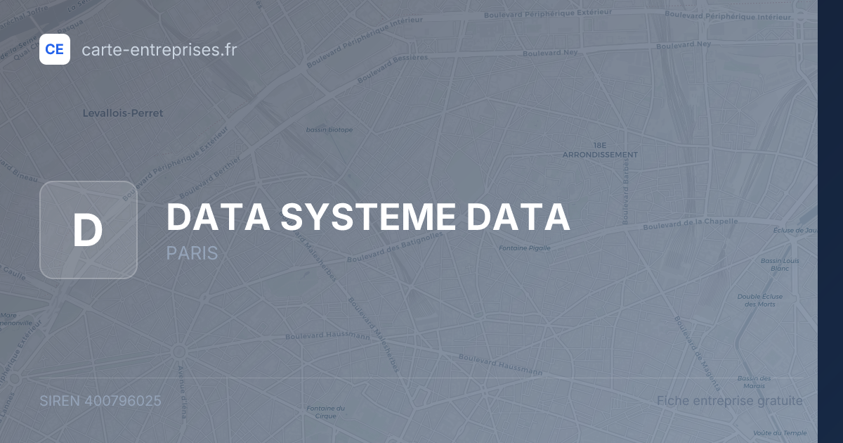 DATA SYSTEME DATA — 400796025 — fiche entreprise