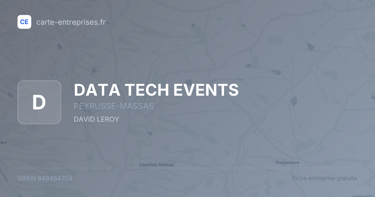 DATA TECH EVENTS — 849484704 — fiche entreprise