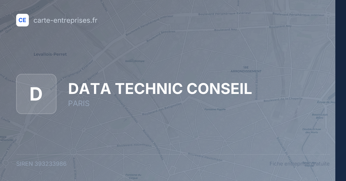 DATA TECHNIC CONSEIL — 393233986 — fiche entreprise