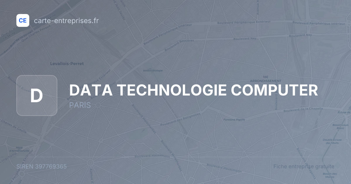 DATA TECHNOLOGIE COMPUTER — 397769365 — fiche entreprise