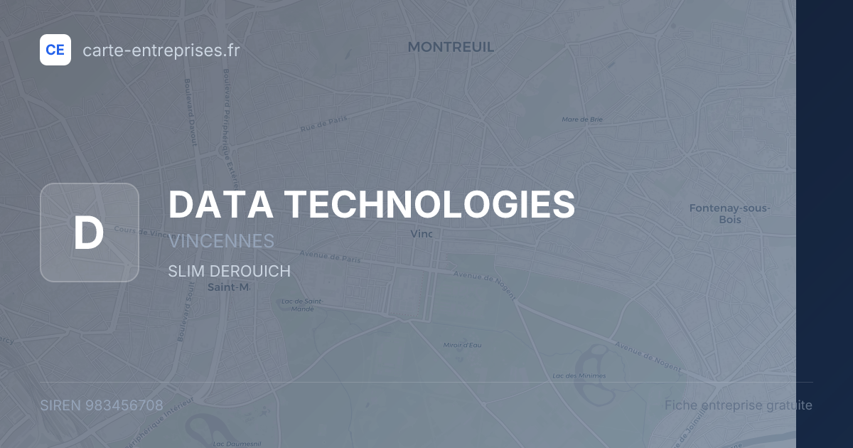 DATA TECHNOLOGIES — 983456708 — fiche entreprise