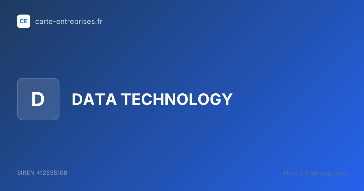 DATA TECHNOLOGY — 412535106 — fiche entreprise
