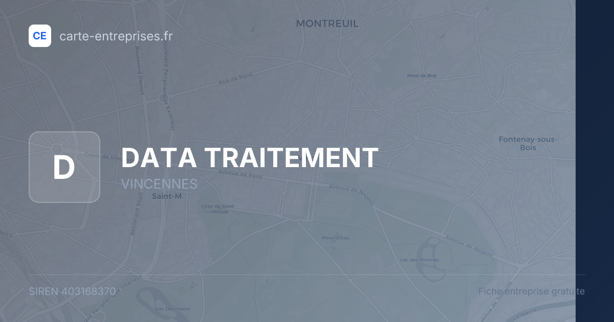 DATA TRAITEMENT — 403168370 — fiche entreprise