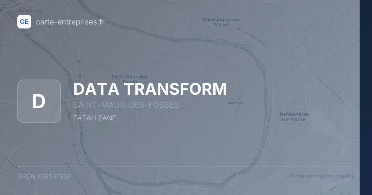 DATA TRANSFORM — 899597959 — fiche entreprise