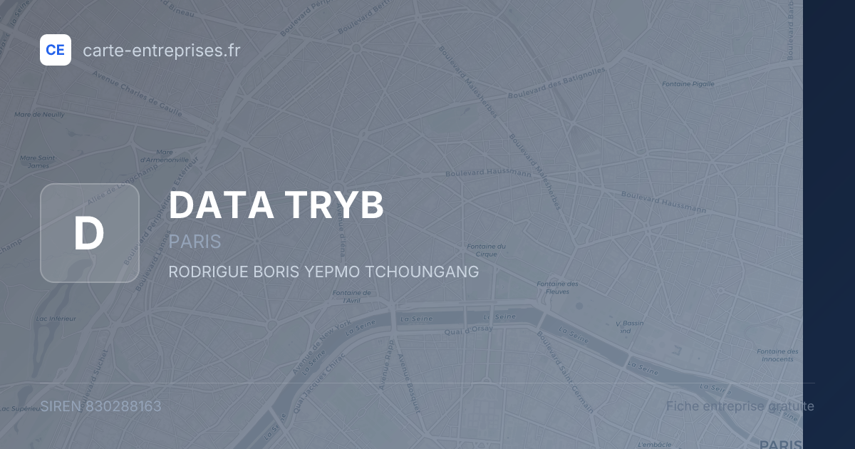 DATA TRYB — 830288163 — fiche entreprise