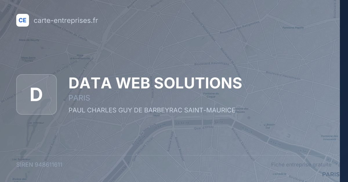 DATA WEB SOLUTIONS — 948611611 — fiche entreprise