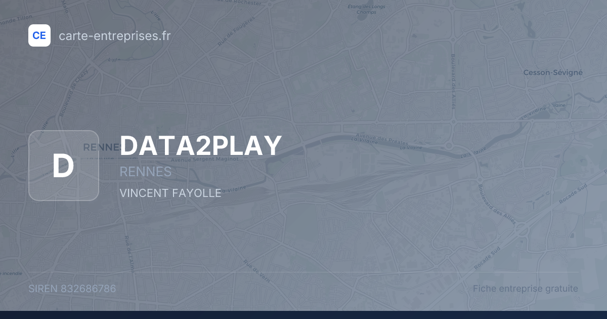 DATA2PLAY — 832686786 — fiche entreprise