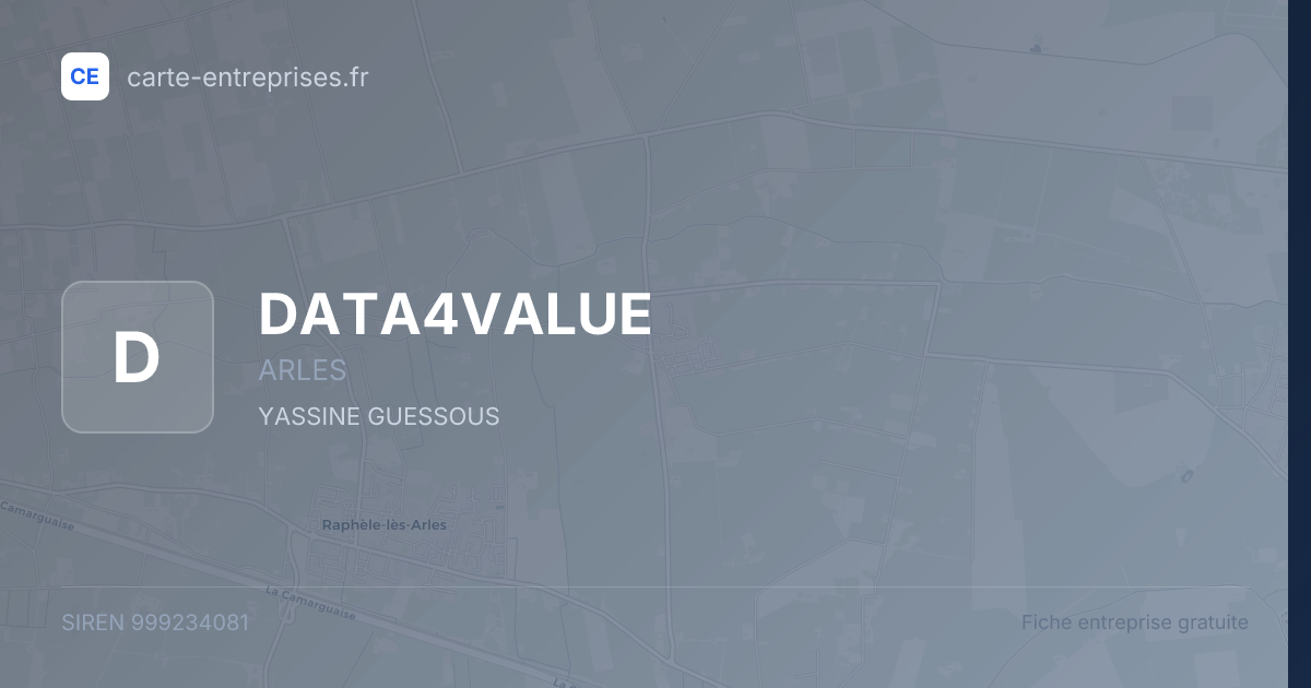 DATA4VALUE — 999234081 — fiche entreprise
