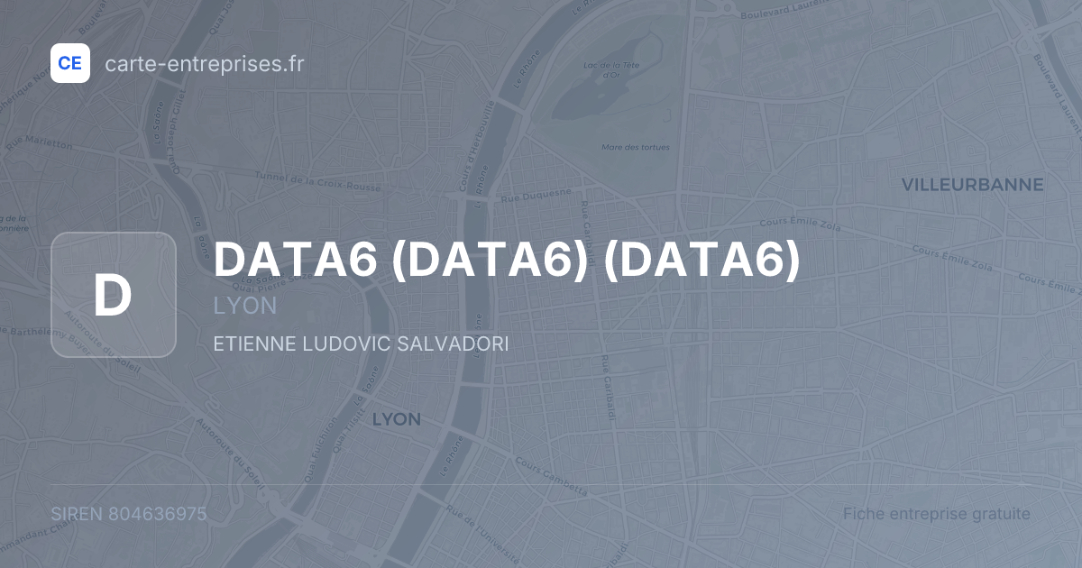 DATA6 (DATA6) (DATA6) — 804636975 — fiche entreprise