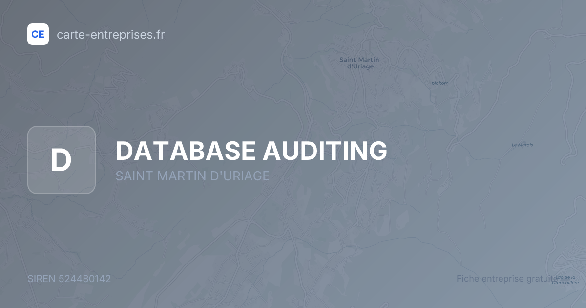 DATABASE AUDITING — 524480142 — fiche entreprise