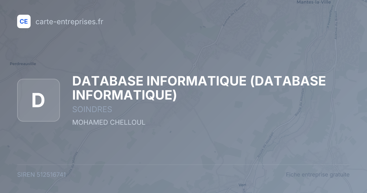 DATABASE INFORMATIQUE — 512516741 — fiche entreprise