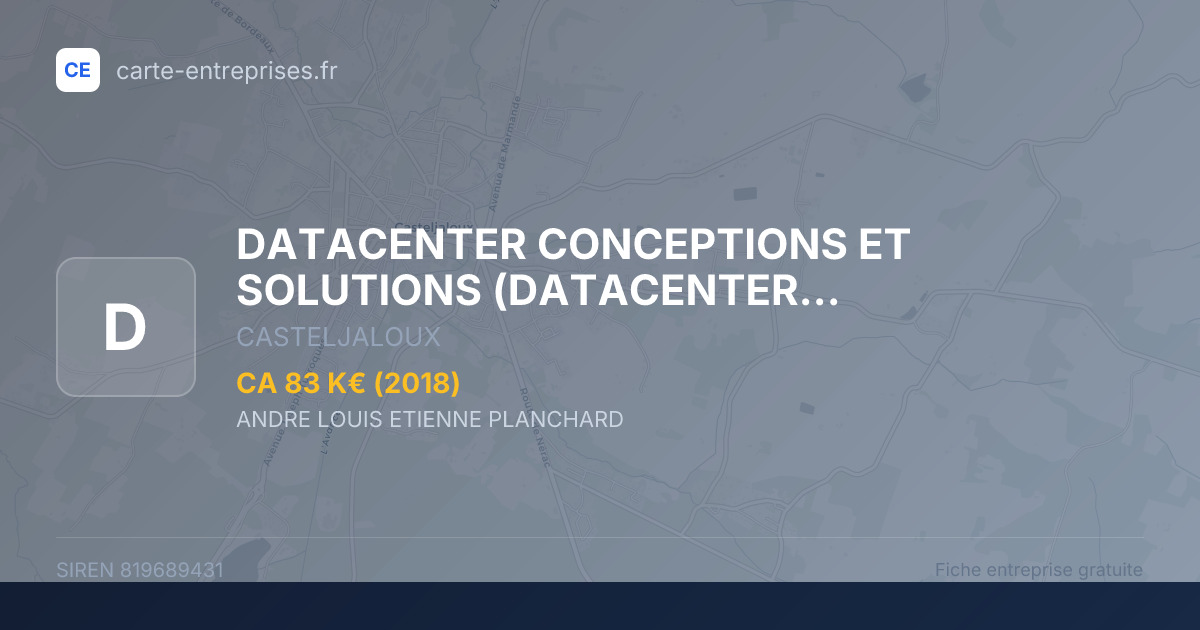 DATACENTER CONCEPTIONS ET SOLUTIONS (DATACENTERS CONCEPTIONS ET SOLUTIONS) — 819689431 — fiche entreprise