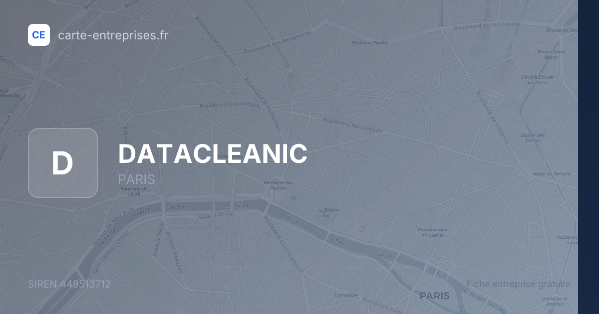 DATACLEANIC — 449513712 — fiche entreprise