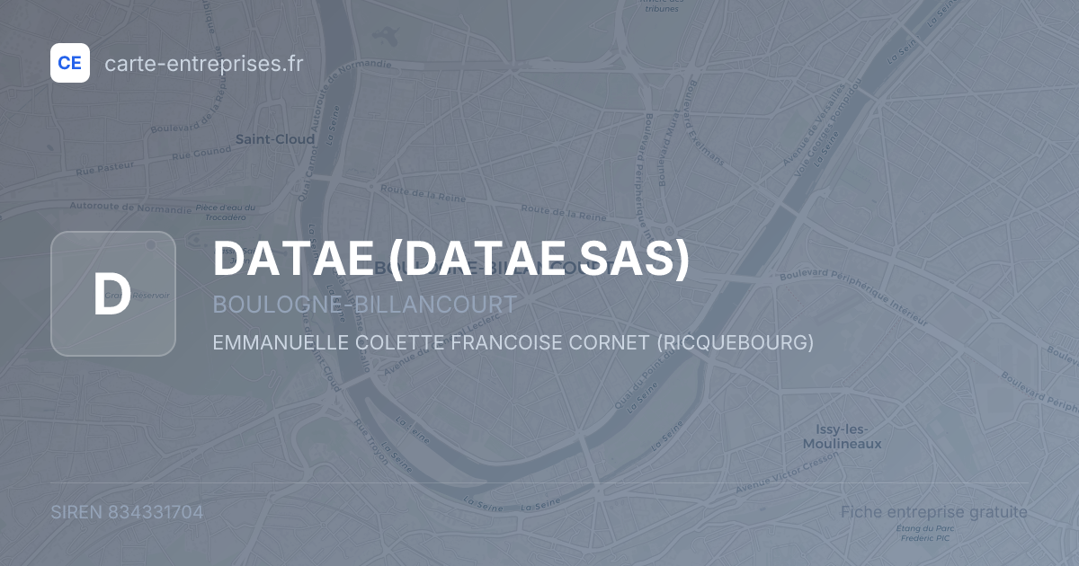 DATAE (DATAE SAS) — 834331704 — fiche entreprise